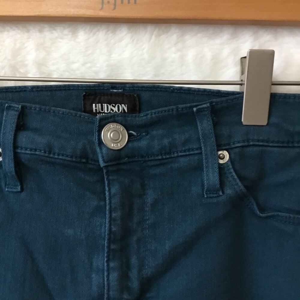 Hudson Teal Nico Super Skinny Mid-Rise Stretch Jeans - Picture 4 of 13